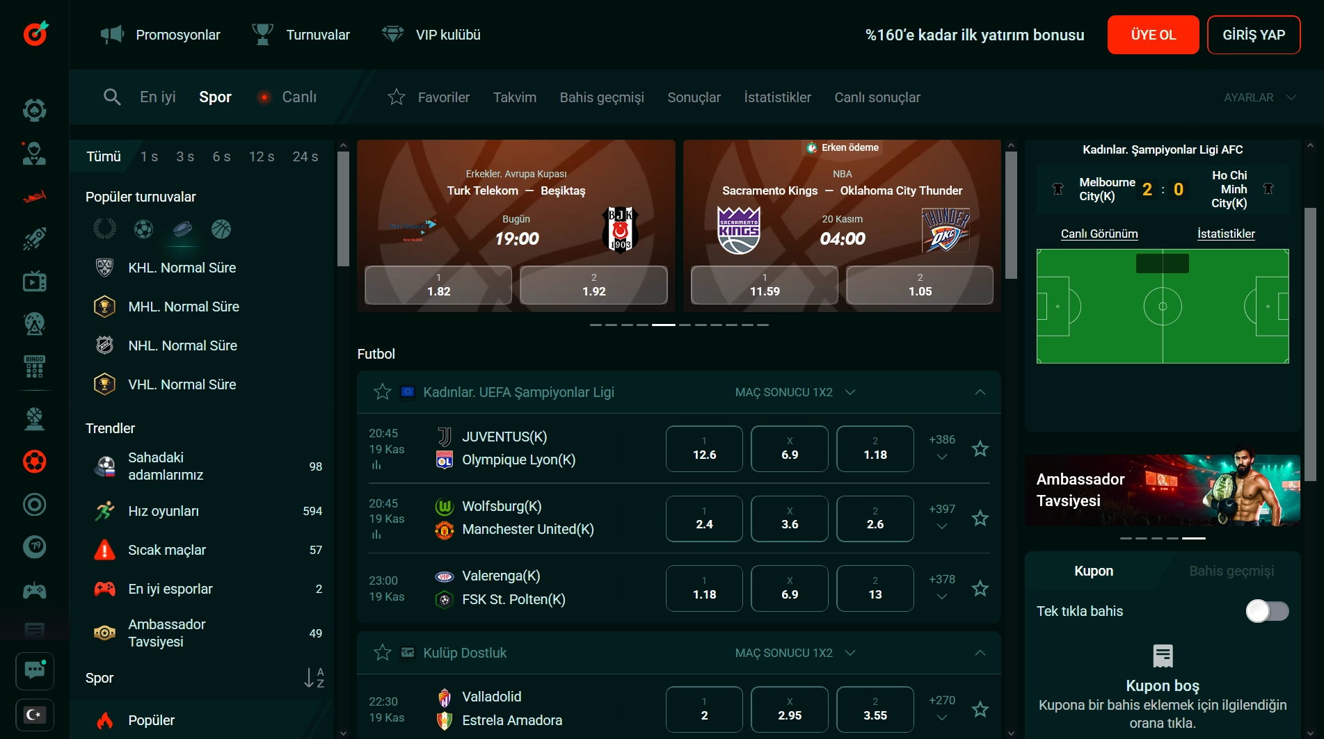 Spor ve E-Spor Bahis Seçenekleri